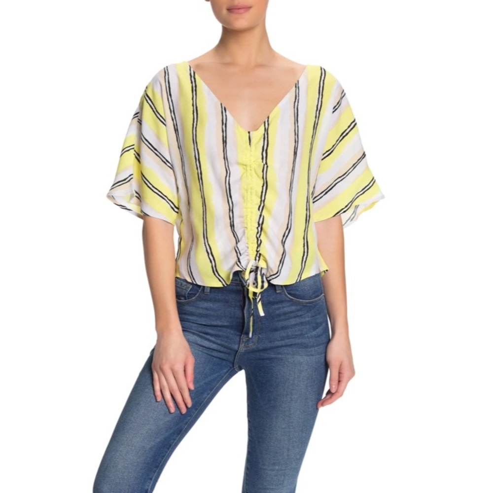 Cupcakes & Cashmere‎ Atala Striped V-Neck Top